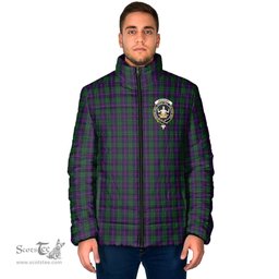 Scottish Urquhart Clan Crest Tartan Padded Jacket with Family Crest - Tartan Plaid Jacket ScotsTee Shop - Tartan Plaid - scotstee.com