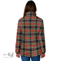 Scottish Stewart Black Clan Crest Tartan Padded Jacket with Family Crest - Tartan Plaid Jacket ScotsTee Shop - Tartan Plaid - scotstee.com