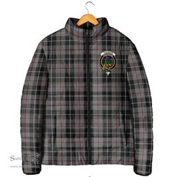 Scottish Thompson Grey Clan Crest Tartan Padded Jacket with Family Crest - Tartan Plaid Jacket ScotsTee Shop - Tartan Plaid - scotstee.com