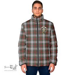 Scottish Stewart Dress Clan Crest Tartan Padded Jacket with Family Crest - Tartan Plaid Jacket ScotsTee Shop - Tartan Plaid - scotstee.com