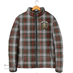 Scottish Stewart Dress Clan Crest Tartan Padded Jacket with Family Crest - Tartan Plaid Jacket ScotsTee Shop - Tartan Plaid - scotstee.com