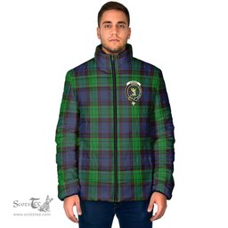 Scottish Stewart Old Modern Clan Crest Tartan Padded Jacket with Family Crest - Tartan Plaid Jacket ScotsTee Shop - Tartan Plaid - scotstee.com