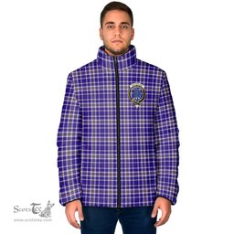 Scottish Ochterlony Clan Crest Tartan Padded Jacket with Family Crest - Tartan Plaid Jacket ScotsTee Shop - Tartan Plaid - scotstee.com