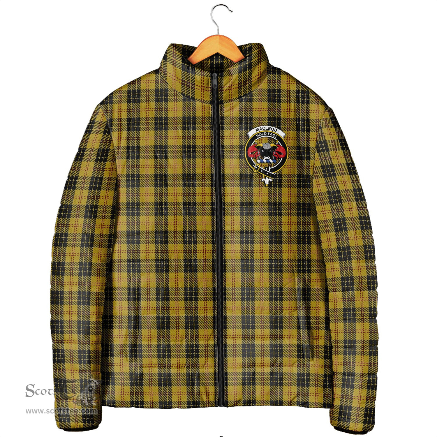 Scottish MacLeod Clan Crest Tartan Padded Jacket with Family Crest - Tartan Plaid Jacket ScotsTee Shop - Tartan Plaid - scotstee.com