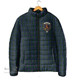 Scottish Sutherland Clan Crest Tartan Padded Jacket with Family Crest - Tartan Plaid Jacket ScotsTee Shop - Tartan Plaid - scotstee.com