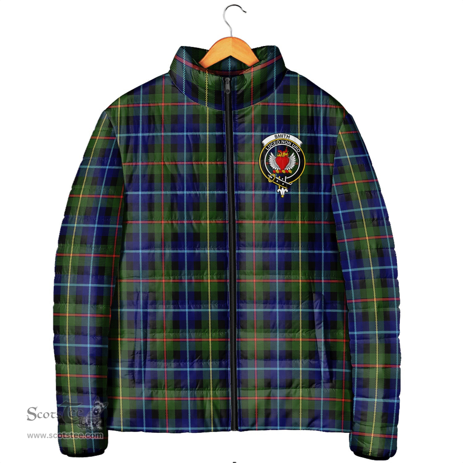 Scottish Smith Modern Clan Crest Tartan Padded Jacket with Family Crest - Tartan Plaid Jacket ScotsTee Shop - Tartan Plaid - scotstee.com