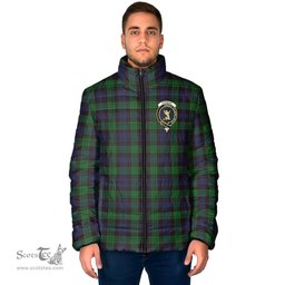 Scottish Stewart Old Clan Crest Tartan Padded Jacket with Family Crest - Tartan Plaid Jacket ScotsTee Shop - Tartan Plaid - scotstee.com