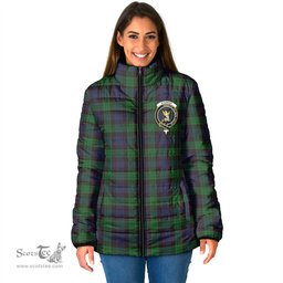 Scottish Stewart Old Clan Crest Tartan Padded Jacket with Family Crest - Tartan Plaid Jacket ScotsTee Shop - Tartan Plaid - scotstee.com