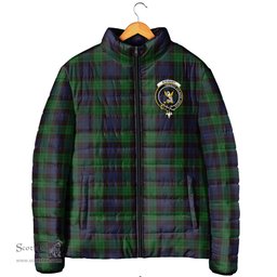 Scottish Stewart Old Clan Crest Tartan Padded Jacket with Family Crest - Tartan Plaid Jacket ScotsTee Shop - Tartan Plaid - scotstee.com