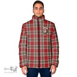 Scottish MacLean of Duart Dress Red Clan Crest Tartan Padded Jacket with Family Crest - Tartan Plaid Jacket ScotsTee Shop - Tartan Plaid - scotstee.com