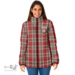 Scottish MacLean of Duart Dress Red Clan Crest Tartan Padded Jacket with Family Crest - Tartan Plaid Jacket ScotsTee Shop - Tartan Plaid - scotstee.com