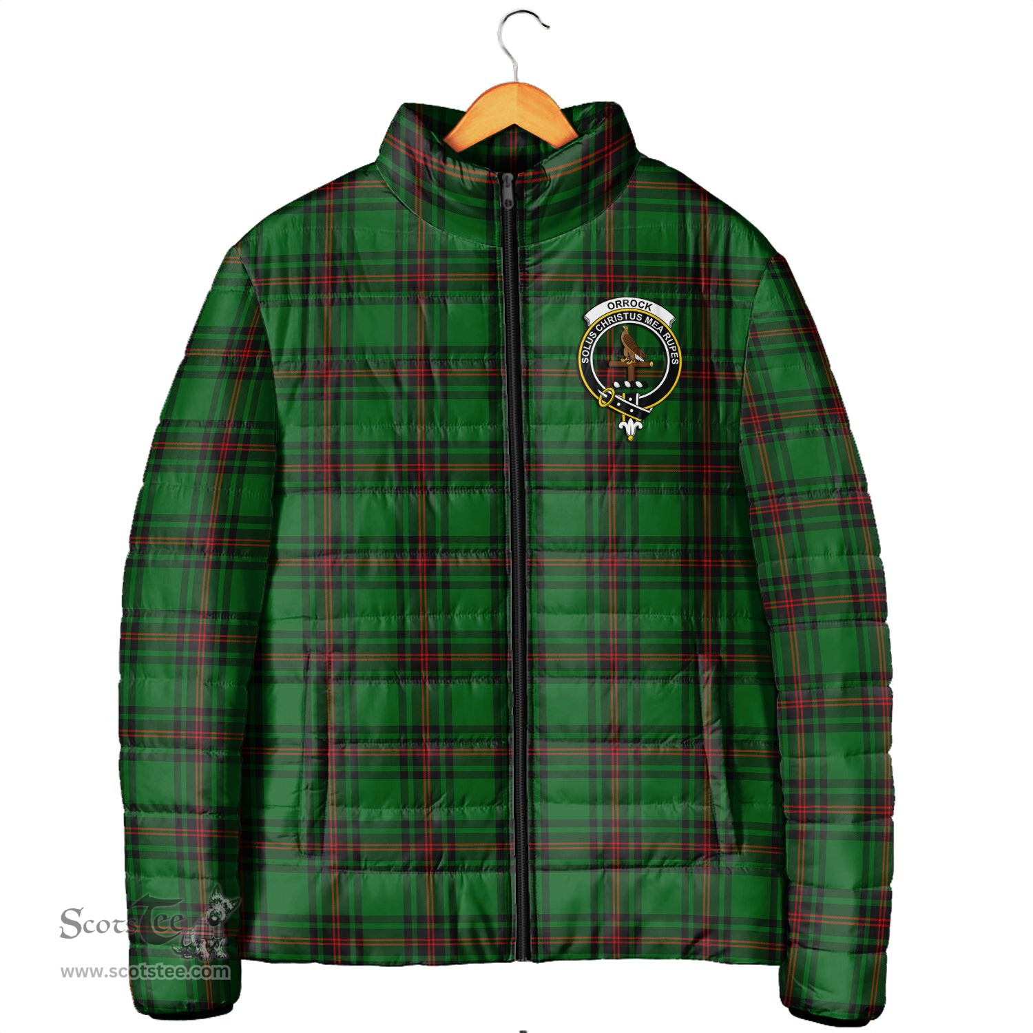 Scottish Orrock Clan Crest Tartan Padded Jacket with Family Crest - Tartan Plaid Jacket ScotsTee Shop - Tartan Plaid - scotstee.com