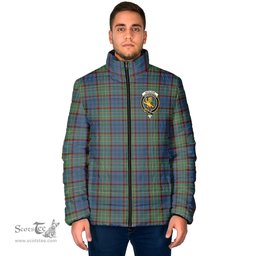 Scottish Nicolson Hunting Ancient Clan Crest Tartan Padded Jacket with Family Crest - Tartan Plaid Jacket ScotsTee Shop - Tartan Plaid - scotstee.com