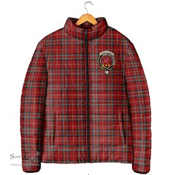 Scottish Stuart of Bute Clan Crest Tartan Padded Jacket with Family Crest - Tartan Plaid Jacket ScotsTee Shop - Tartan Plaid - scotstee.com
