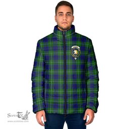 Scottish Oliphant Modern Clan Crest Tartan Padded Jacket with Family Crest - Tartan Plaid Jacket ScotsTee Shop - Tartan Plaid - scotstee.com