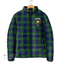 Scottish Oliphant Modern Clan Crest Tartan Padded Jacket with Family Crest - Tartan Plaid Jacket ScotsTee Shop - Tartan Plaid - scotstee.com