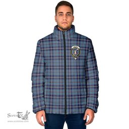 Scottish MacRaes of America Clan Crest Tartan Padded Jacket with Family Crest - Tartan Plaid Jacket ScotsTee Shop - Tartan Plaid - scotstee.com