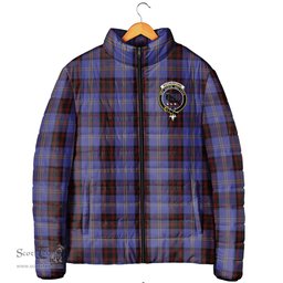 Scottish Rutherford Clan Crest Tartan Padded Jacket with Family Crest - Tartan Plaid Jacket ScotsTee Shop - Tartan Plaid - scotstee.com