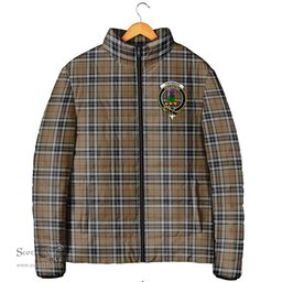 Scottish Thomson Camel Clan Crest Tartan Padded Jacket with Family Crest - Tartan Plaid Jacket ScotsTee Shop - Tartan Plaid - scotstee.com