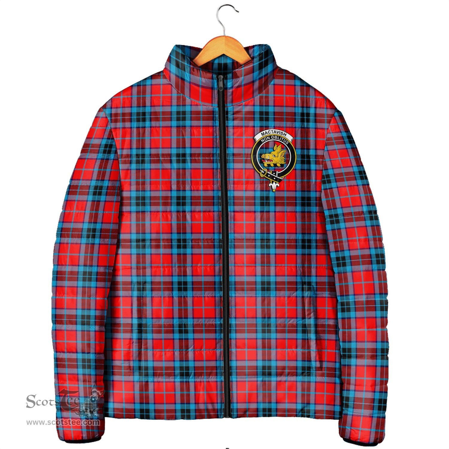 Scottish MacTavish Modern Clan Crest Tartan Padded Jacket with Family Crest - Tartan Plaid Jacket ScotsTee Shop - Tartan Plaid - scotstee.com