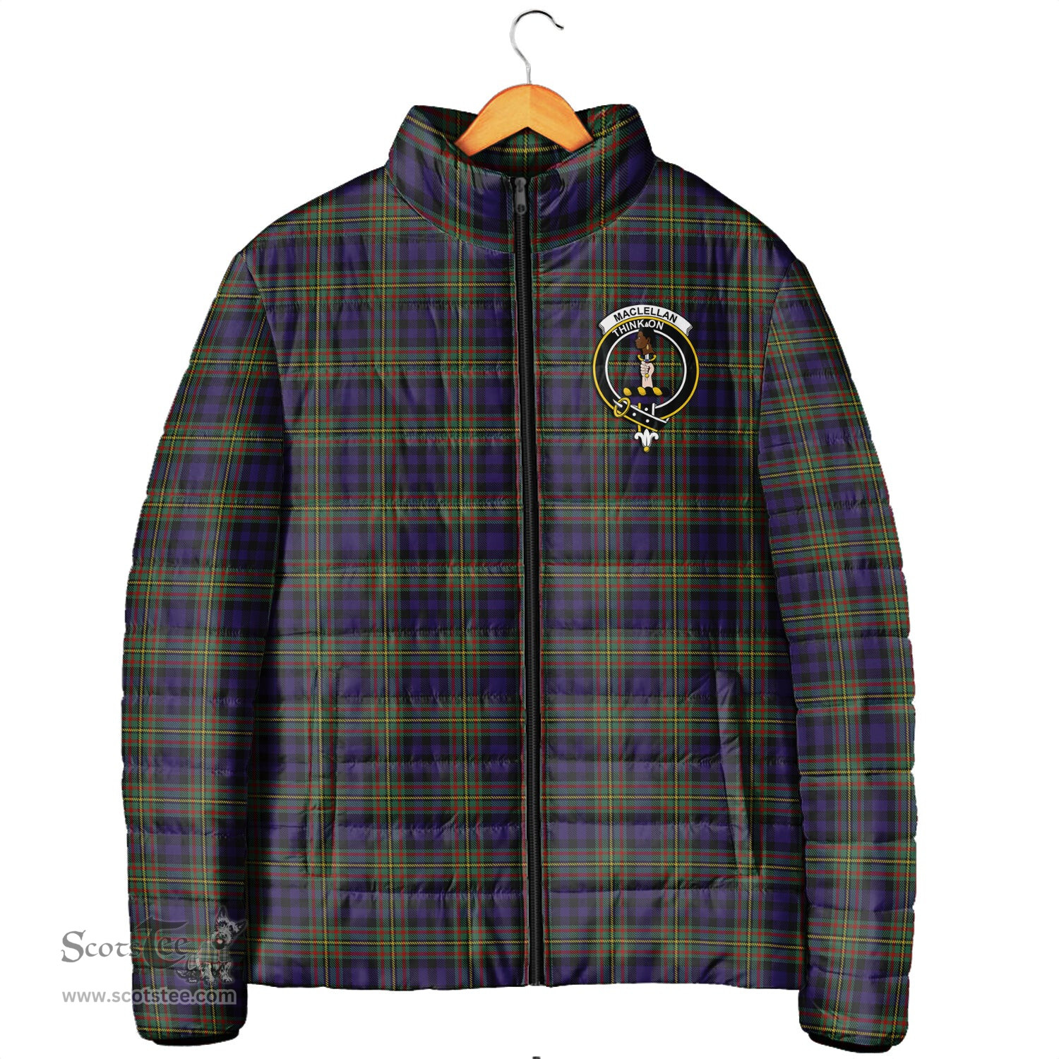 Scottish MacLellan Clan Crest Tartan Padded Jacket with Family Crest - Tartan Plaid Jacket ScotsTee Shop - Tartan Plaid - scotstee.com