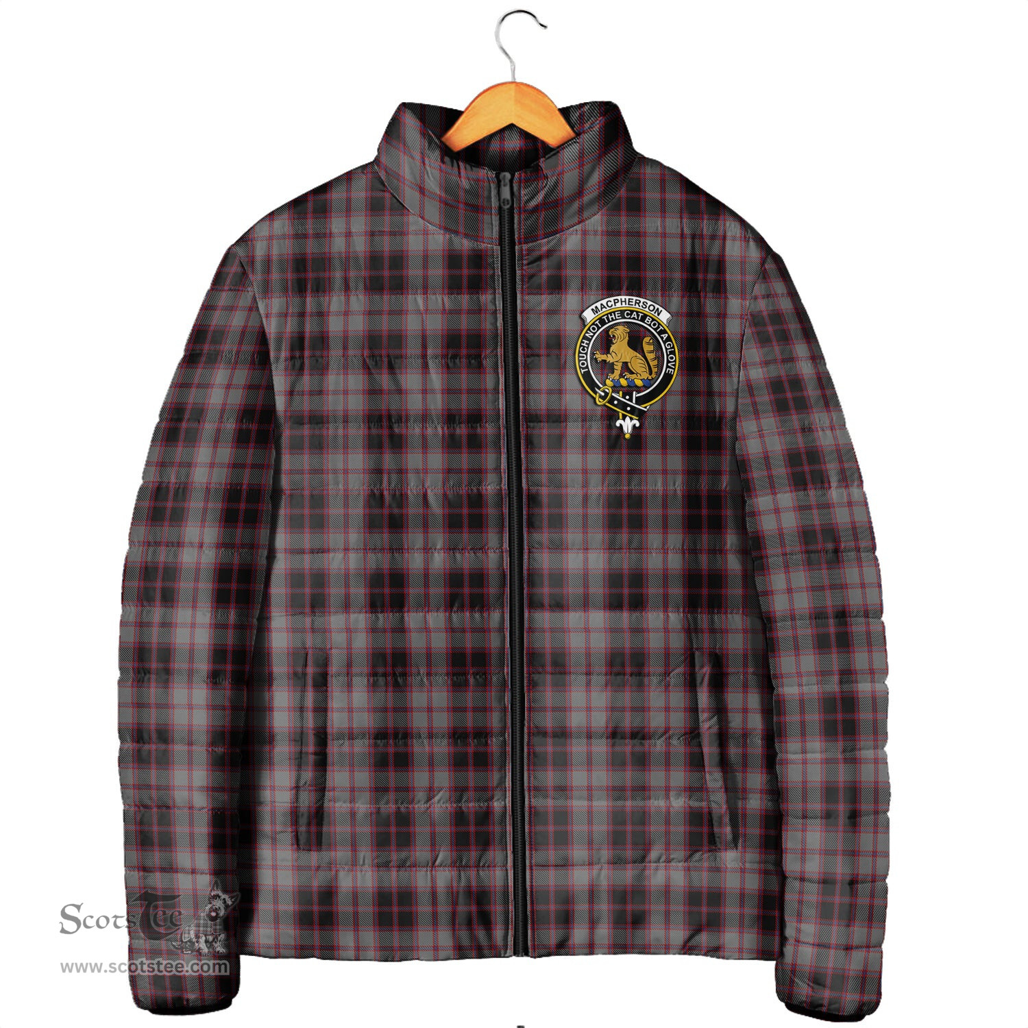 Scottish MacPherson Hunting Clan Crest Tartan Padded Jacket with Family Crest - Tartan Plaid Jacket ScotsTee Shop - Tartan Plaid - scotstee.com