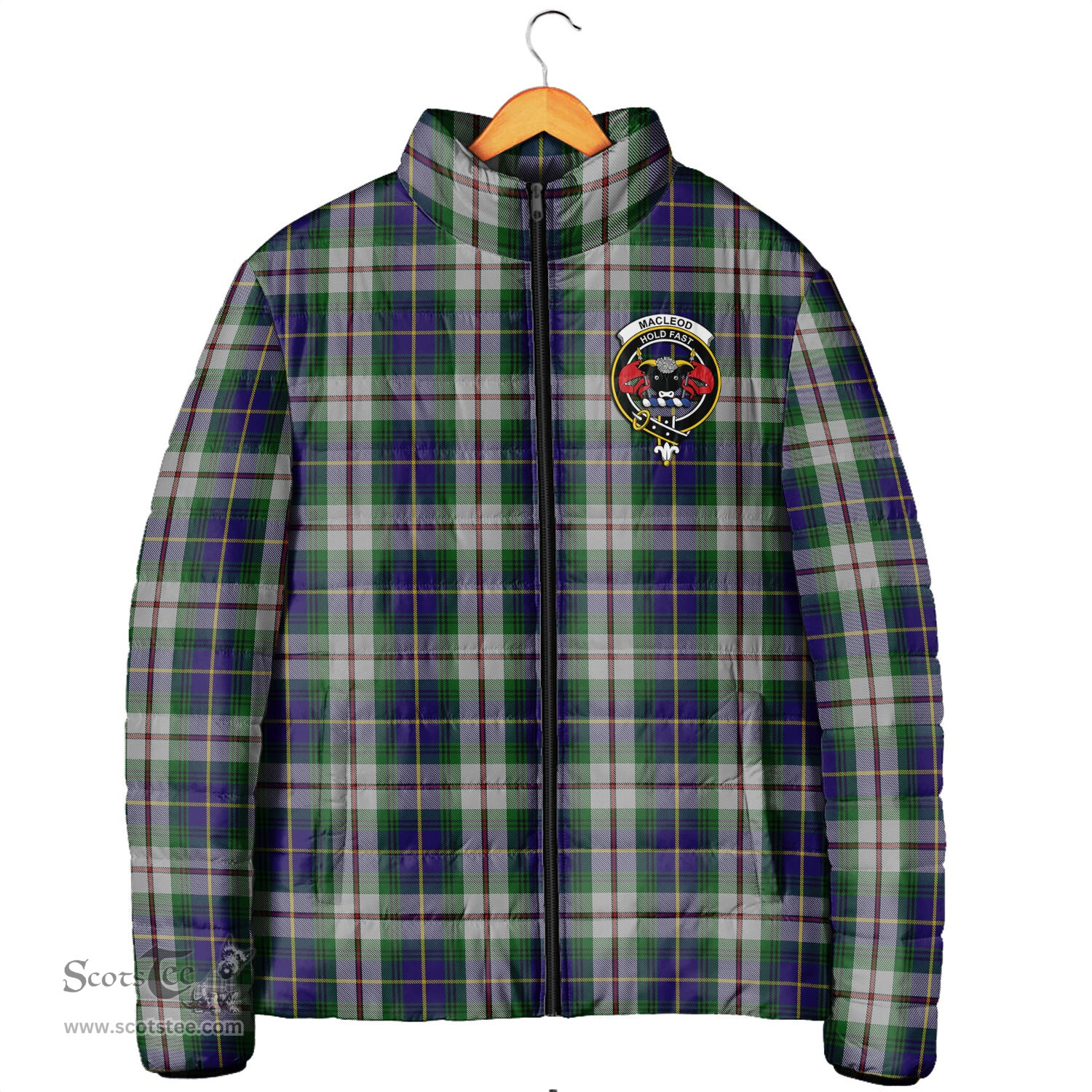 Scottish MacLeod Of Californian Clan Crest Tartan Padded Jacket with Family Crest - Tartan Plaid Jacket ScotsTee Shop - Tartan Plaid - scotstee.com