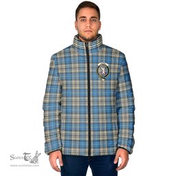 Scottish Napier Ancient Clan Crest Tartan Padded Jacket with Family Crest - Tartan Plaid Jacket ScotsTee Shop - Tartan Plaid - scotstee.com