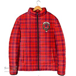 Scottish Rose Modern Clan Crest Tartan Padded Jacket with Family Crest - Tartan Plaid Jacket ScotsTee Shop - Tartan Plaid - scotstee.com