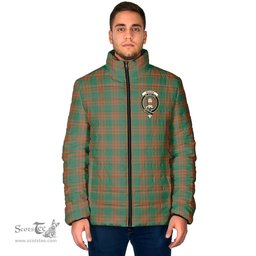 Scottish Menzies Green Ancient Clan Crest Tartan Padded Jacket with Family Crest - Tartan Plaid Jacket ScotsTee Shop - Tartan Plaid - scotstee.com