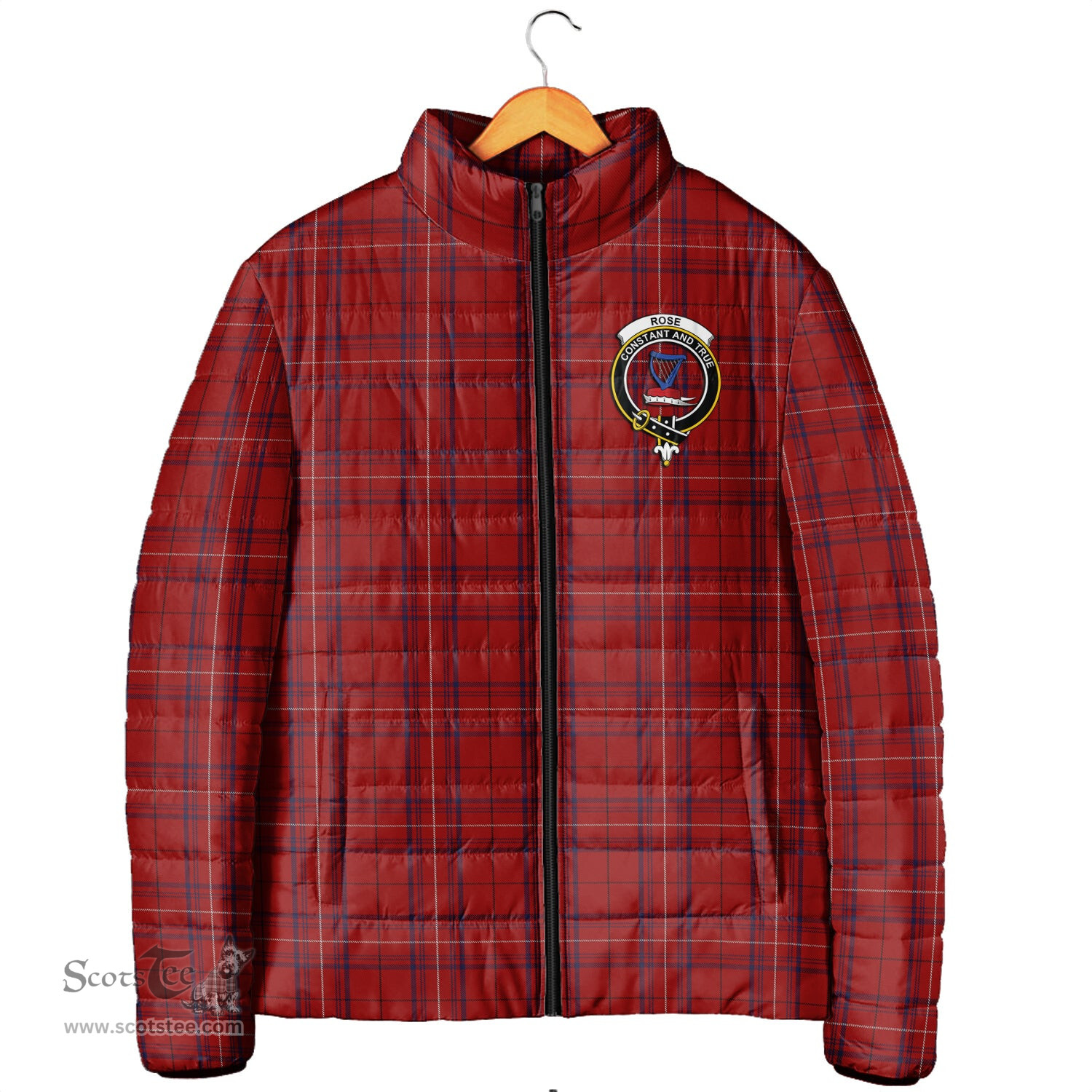 Scottish Rose of Kilravock Clan Crest Tartan Padded Jacket with Family Crest - Tartan Plaid Jacket ScotsTee Shop - Tartan Plaid - scotstee.com