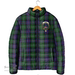 Scottish Rose Hunting Clan Crest Tartan Padded Jacket with Family Crest - Tartan Plaid Jacket ScotsTee Shop - Tartan Plaid - scotstee.com