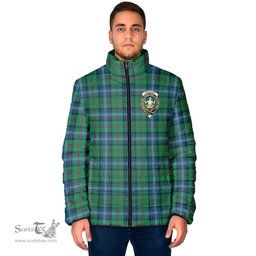 Scottish Urquhart Ancient Clan Crest Tartan Padded Jacket with Family Crest - Tartan Plaid Jacket ScotsTee Shop - Tartan Plaid - scotstee.com