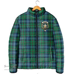 Scottish Urquhart Ancient Clan Crest Tartan Padded Jacket with Family Crest - Tartan Plaid Jacket ScotsTee Shop - Tartan Plaid - scotstee.com
