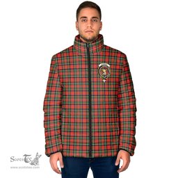Scottish Stewart Royal Modern Clan Crest Tartan Padded Jacket with Family Crest - Tartan Plaid Jacket ScotsTee Shop - Tartan Plaid - scotstee.com