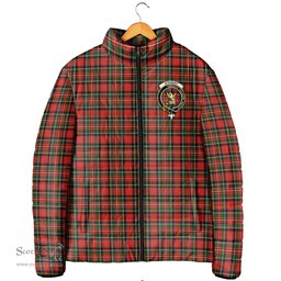 Scottish Stewart Royal Modern Clan Crest Tartan Padded Jacket with Family Crest - Tartan Plaid Jacket ScotsTee Shop - Tartan Plaid - scotstee.com