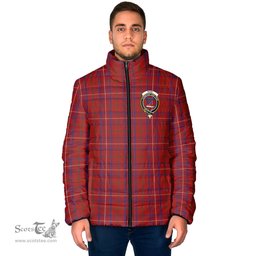 Scottish Rose Clan Crest Tartan Padded Jacket with Family Crest - Tartan Plaid Jacket ScotsTee Shop - Tartan Plaid - scotstee.com