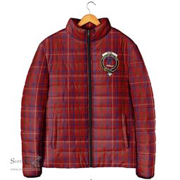 Scottish Rose Clan Crest Tartan Padded Jacket with Family Crest - Tartan Plaid Jacket ScotsTee Shop - Tartan Plaid - scotstee.com