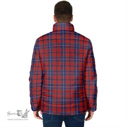 Scottish Wishart Dress Clan Crest Tartan Padded Jacket with Family Crest - Tartan Plaid Jacket ScotsTee Shop - Tartan Plaid - scotstee.com