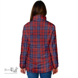 Scottish Wishart Dress Clan Crest Tartan Padded Jacket with Family Crest - Tartan Plaid Jacket ScotsTee Shop - Tartan Plaid - scotstee.com