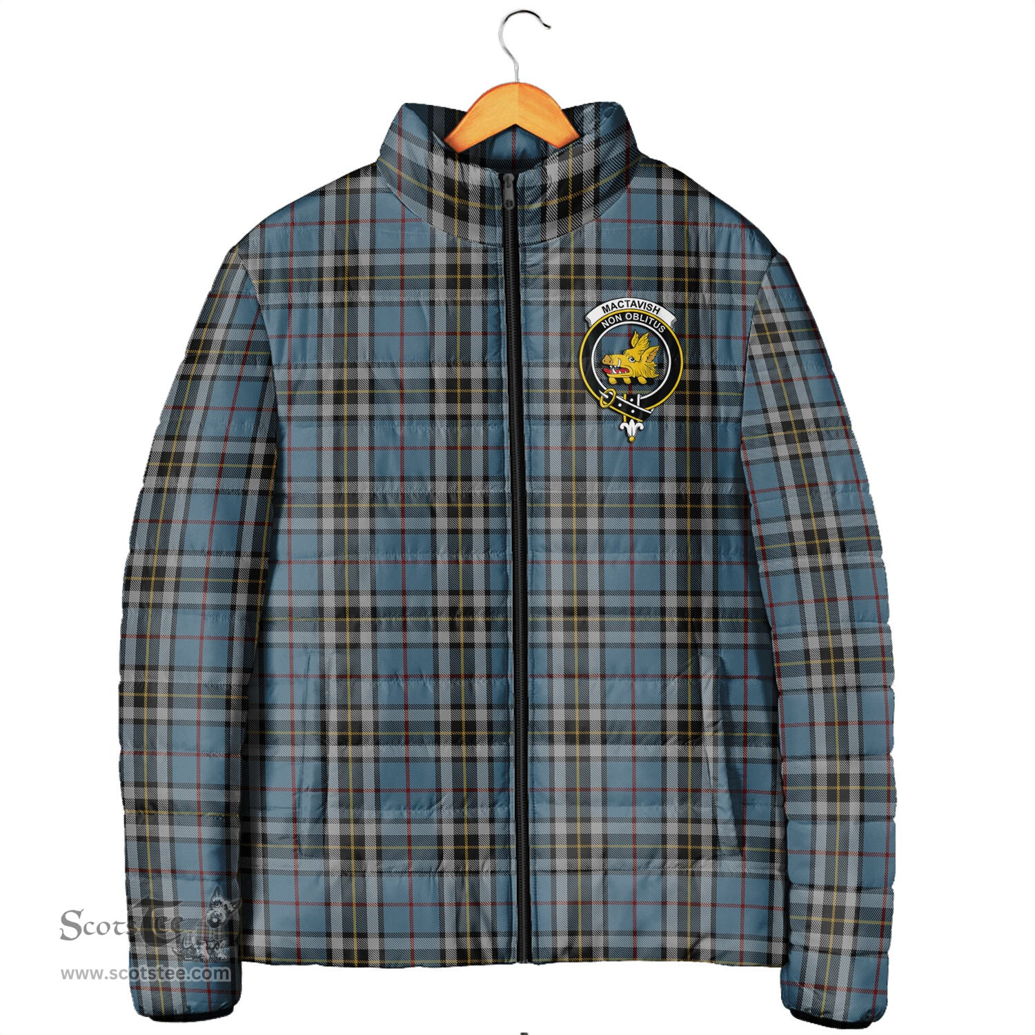 Scottish MacTavish Dress Clan Crest Tartan Padded Jacket with Family Crest - Tartan Plaid Jacket ScotsTee Shop - Tartan Plaid - scotstee.com