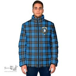 Scottish Ramsay Blue Ancient Clan Crest Tartan Padded Jacket with Family Crest - Tartan Plaid Jacket ScotsTee Shop - Tartan Plaid - scotstee.com