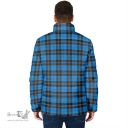Scottish Ramsay Blue Ancient Clan Crest Tartan Padded Jacket with Family Crest - Tartan Plaid Jacket ScotsTee Shop - Tartan Plaid - scotstee.com