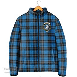 Scottish Ramsay Blue Ancient Clan Crest Tartan Padded Jacket with Family Crest - Tartan Plaid Jacket ScotsTee Shop - Tartan Plaid - scotstee.com