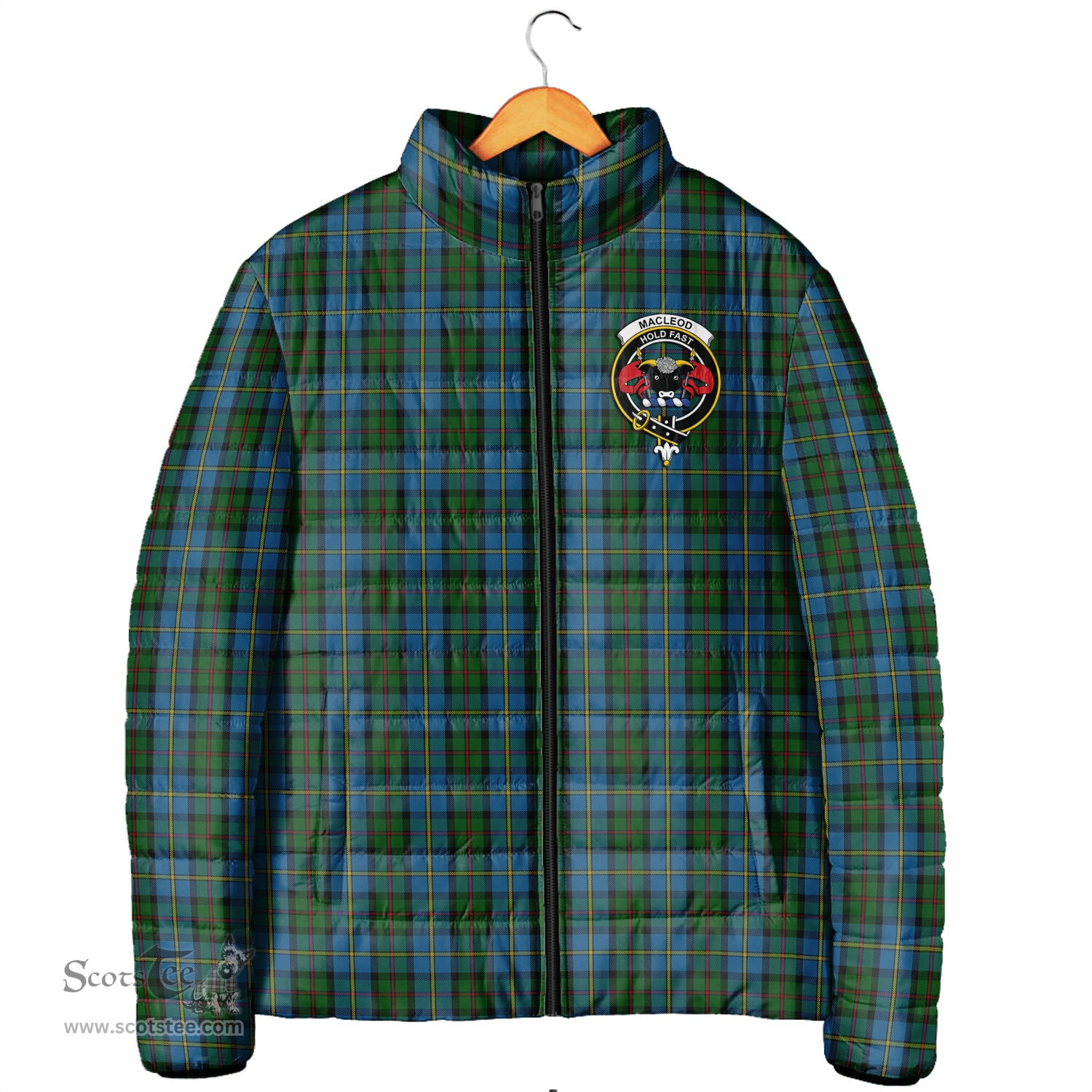 Scottish MacLeod Green Clan Crest Tartan Padded Jacket with Family Crest - Tartan Plaid Jacket ScotsTee Shop - Tartan Plaid - scotstee.com