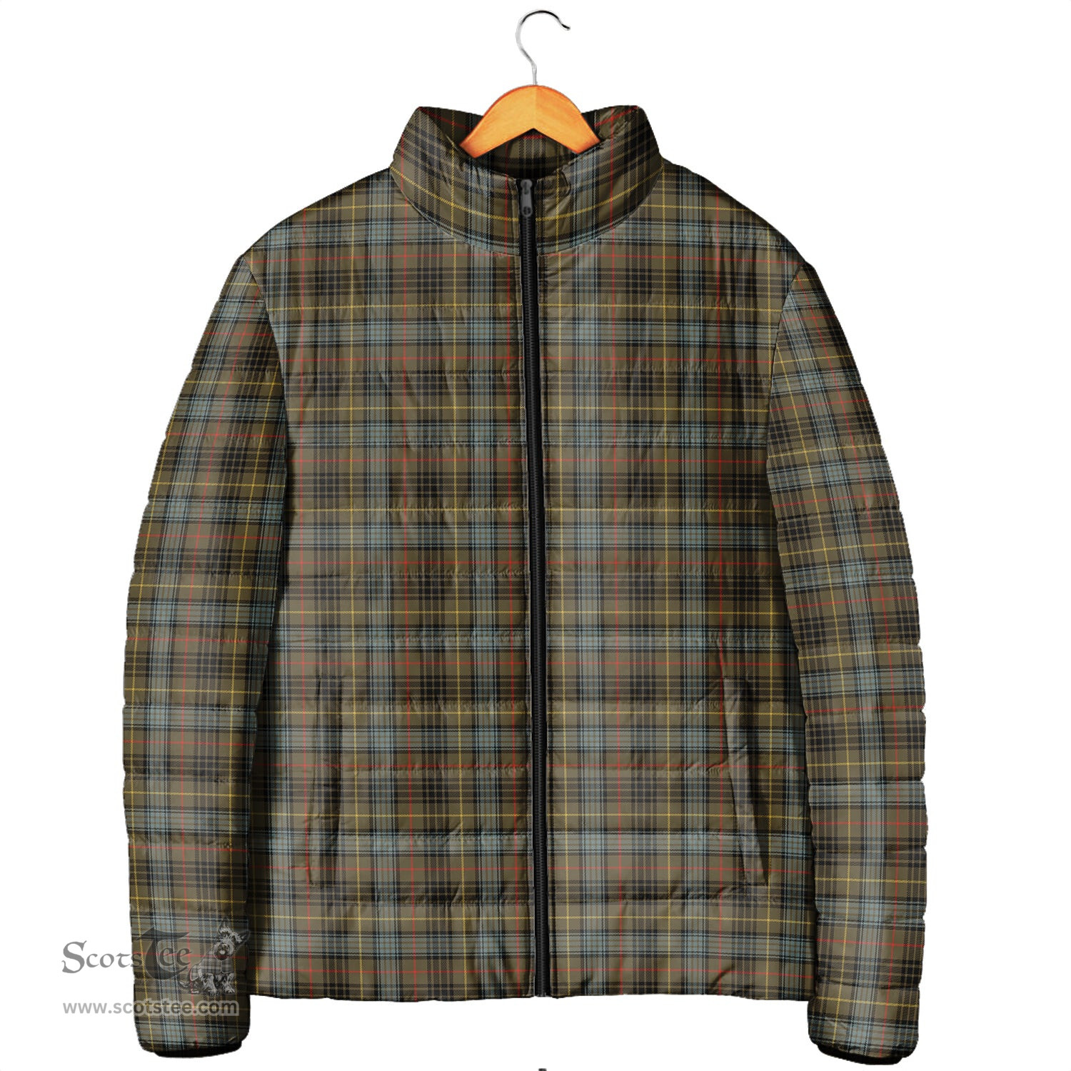 Scottish Stewart Hunting Weathered Clan Tartan Padded Jacket - Tartan Plaid Jacket Scotstee Shop - Tartan Plaid - scotstee.com