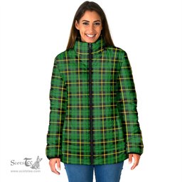 Scottish Wallace Hunting Green Clan Tartan Padded Jacket - Tartan Plaid Jacket Scotstee Shop - Tartan Plaid - scotstee.com