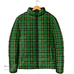 Scottish Wallace Hunting Green Clan Tartan Padded Jacket - Tartan Plaid Jacket Scotstee Shop - Tartan Plaid - scotstee.com