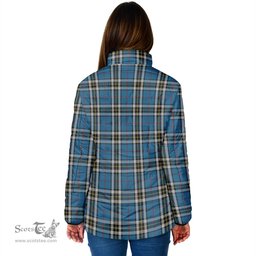 Scottish Thomson Dress Blue Clan Tartan Padded Jacket - Tartan Plaid Jacket Scotstee Shop - Tartan Plaid - scotstee.com