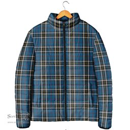 Scottish Thomson Dress Blue Clan Tartan Padded Jacket - Tartan Plaid Jacket Scotstee Shop - Tartan Plaid - scotstee.com